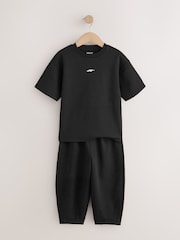 Black Relaxed Fit Heavyweight T-Shirt and Joggers Set (3-16yrs) - Image 2 of 5