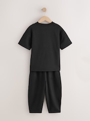 Black Relaxed Fit Heavyweight T-Shirt and Joggers Set (3-16yrs) - Image 3 of 5