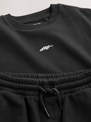Black Relaxed Fit Heavyweight T-Shirt and Joggers Set (3-16yrs) - Image 4 of 5