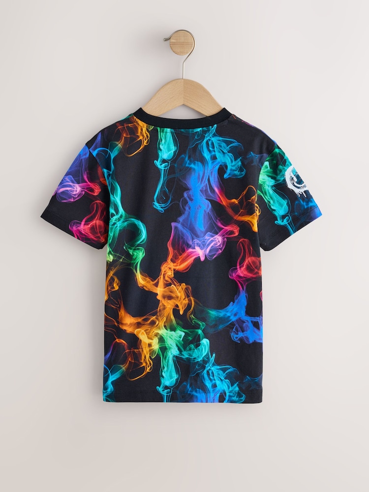 Black Rainbow Regular Fit Short Sleeve All-Over Print T-Shirt (3-16yrs) - Image 2 of 5