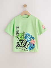 Lime Green Graffiti Short Sleeve Graphic T-Shirt (3-16yrs) - Image 1 of 4