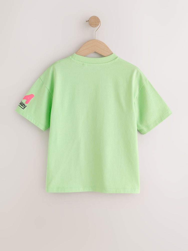 Lime Green Graffiti Short Sleeve Graphic T-Shirt (3-16yrs) - Image 2 of 4