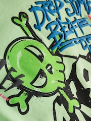 Lime Green Graffiti Short Sleeve Graphic T-Shirt (3-16yrs) - Image 3 of 4