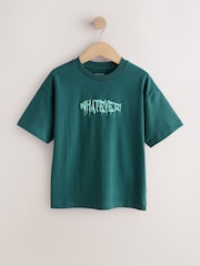 Teal Green Slogan Relaxed Fit Short Sleeve Graphic T-Shirt (3-16yrs) - Image 1 of 4