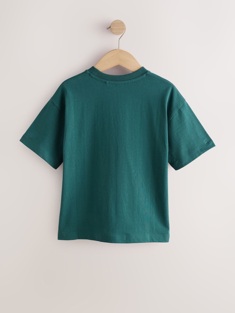 Teal Green Slogan Relaxed Fit Short Sleeve Graphic T-Shirt (3-16yrs) - Image 2 of 4 Teal Green Slogan Relaxed Fit Short Sleeve Graphic T-Shirt (3-16yrs) - Image 2 of 4