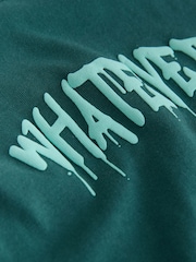 Teal Green Slogan Relaxed Fit Short Sleeve Graphic T-Shirt (3-16yrs) - Image 3 of 4