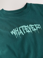 Teal Green Slogan Relaxed Fit Short Sleeve Graphic T-Shirt (3-16yrs) - Image 4 of 4