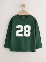 Green Long Sleeve Heavyweight Varsity T-Shirt (3-16yrs) - Image 1 of 4