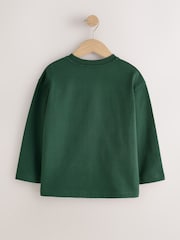 Green Long Sleeve Heavyweight Varsity T-Shirt (3-16yrs) - Image 2 of 4