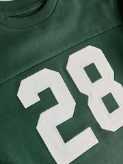 Green Long Sleeve Heavyweight Varsity T-Shirt (3-16yrs) - Image 3 of 4