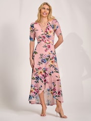 Jolie Moi Ruched Sleeve Mesh Maxi Dress - 圖片 5/6