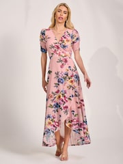 Jolie Moi Ruched Sleeve Mesh Maxi Dress - 圖片 6/6