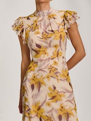 Amarillo - Jolie Moi Alto Neck Ruffle Sleeve Chiffon Maxi Dress - Imagen 3 de 6