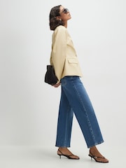 River Island Blue Seamed Cropped Jeans - Image 5 of 5