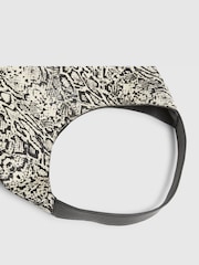 River Island Black/Cream Snake Print Pony Leather Slouch Bag - Image 4 of 6