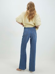 River Island Blue High Rise Relaxed Straight Jeans - Image 2 of 4