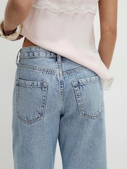 River Island Blue Petite High Rise Relaxed Straight Jeans - Image 2 of 4