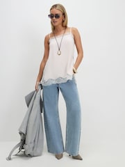 River Island Blue Petite High Rise Relaxed Straight Jeans - Image 3 of 4