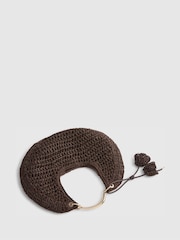 River Island Metal Handle Raffia Scoop Bag - Bild 4 von 6