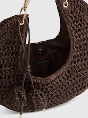 River Island Metal Handle Raffia Scoop Bag - Bild 5 von 6