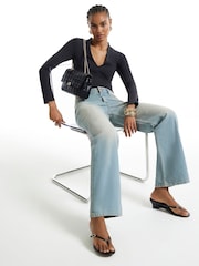 River Island Grey Long Sleeve Plunge Bodysuits 2 Pack - Image 3 of 6