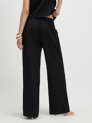 River Island Black Scallop Trim Wide Leg Trousers - Image 4 of 4