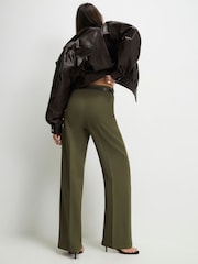 River Island Green Belted Straight Leg Trousers - Image 2 of 4