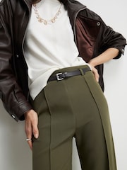 River Island Green Belted Straight Leg Trousers - Image 4 of 4