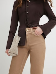 River Island Brown High Rise Stretch Straight Leg Jeans - Image 4 of 4