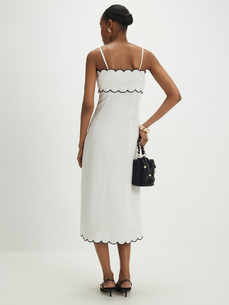 River Island Scallop Hem Maxi Contains Linen Dress - Bild 4 von 4