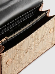 River Island Brown Panelled Raffia Shoulder Bag - Image 5 of 6
