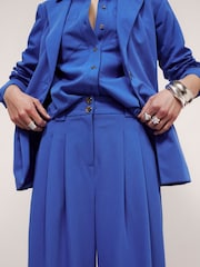 River Island Blue Tailored Wide Leg Trousers - Image 3 of 4