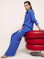 River Island Blue Tailored Wide Leg Trousers - Image 4 of 4