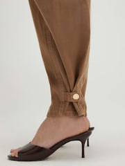 River Island Brown Tab Hem Detail Barrel Leg Jeans - Image 5 of 7