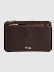 River Island Brown Monogram Travel Wallet - Image 1 of 5