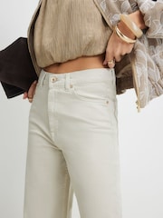 River Island Cream High Rise Cropped Straight Leg Jeans - Image 4 of 4