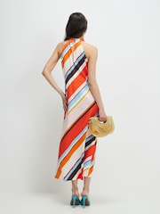 River Island Red Halter Neck Satin Maxi Dress - Image 3 of 6
