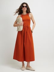 River Island Orange Sleeveless Whipstitch Maxi Dress - Image 3 of 4