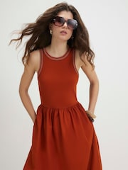 River Island Orange Sleeveless Whipstitch Maxi Dress - Image 4 of 4