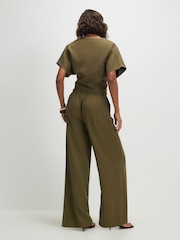 River Island Green Stripe Soft Tailored Trousers - Image 4 of 4