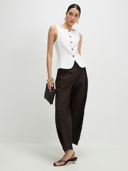 River Island White Sleeveless Button Front Waistcoat - Image 3 of 4
