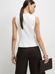 River Island White Sleeveless Button Front Waistcoat - Image 4 of 4