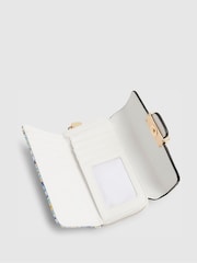 River Island White Tile Print Medium Flap Zip Around Purse - Image 5 of 6