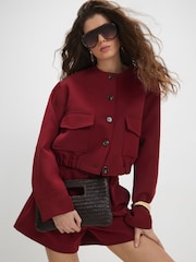 River Island Red Pocket Front Bomber Jacket - Image 3 of 4