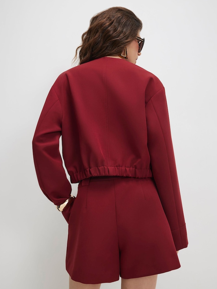 River Island Red Pocket Front Bomber Jacket - Image 4 of 4