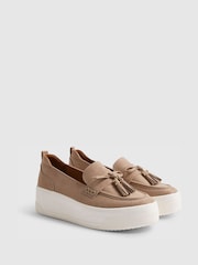 River Island Brown Faux Suede Platform Fringe Loafer - Image 3 of 6