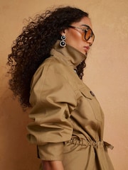 River Island Brown Drawstring Casual Shacket - Image 4 of 4