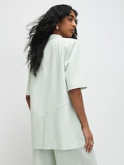 River Island Green Short Sleeve Pocket Front Blazer - Image 2 of 4