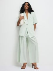 River Island Green Short Sleeve Pocket Front Blazer - Image 3 of 4