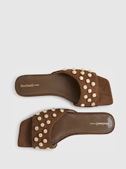 River Island Brown Studded Flat Sandals - Image 5 of 6